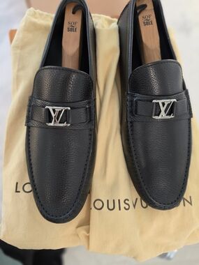 Louis Vuitton Men's Black Leather LV Bit Loafers